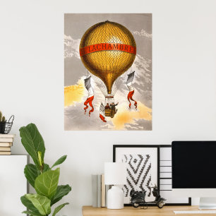 Antique Balloon labelled "H. Lachambre", 1880 Poster