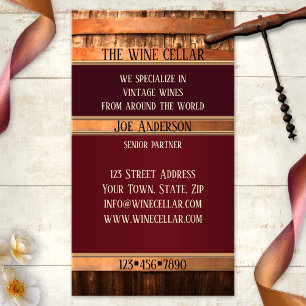 Antique Barrel Rustic Wine Seller Business Card
