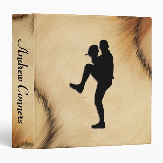 Antique Baseball Player Pitcher Personalized Binder (Front/Spine)