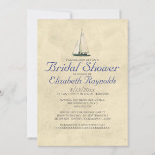 Antique Bateaux Invitations de douche nuptiale