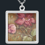 Antique Beauties I Silver Plated Necklace<br><div class="desc">Floral</div>