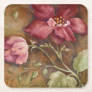 Antique Beauties I Square Paper Coaster