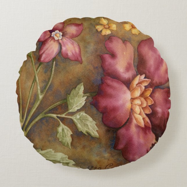 Antique Beauties II Round Pillow (Front)