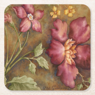 Antique Beauties II Square Paper Coaster