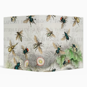 Antique Bee Honey Worker Queen Bees Vintage Binder