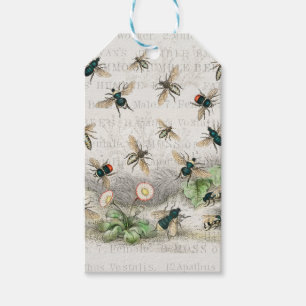 Antique Bee Honey Worker Queen Bees Vintage Gift Tags