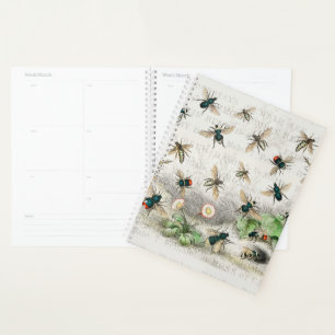 Antique Bee Honey Worker Queen Bees Vintage Planner