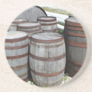 Antique Beer Barrels Photograph Coaster