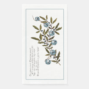 Antique Bells and Blueberries Greeting L.Prang Co. Napkin