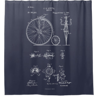 Antique Bicycle 1887 Penny Farthing Patent Drawing