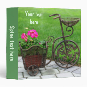 Antique Bicycle Flower Orton Art Personalized Binder