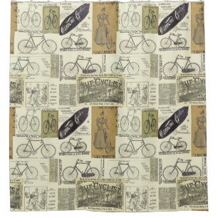 Antique Bicycles and Cyclist Advertisement Collage