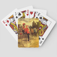 Antique Bike cycling Race Woman Deck Gift