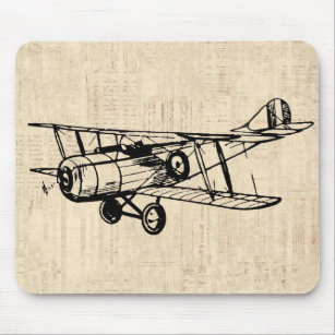 Antique Biplane Airplane Mousepad