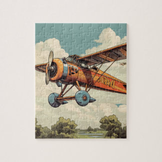 Antique Biplane Airplane Oversized Jigsaw Puzzle