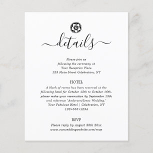 Antique Black and White Details Enclosure Card