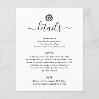 Antique Black and White Details Enclosure Card