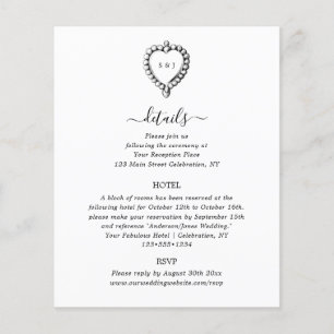 Antique Black and White Details Enclosure Card