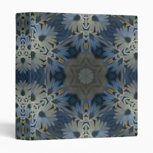 Antique Blue Daisy Floral Binder