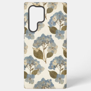 Antique Blue Hydrangea   Vintage Pressed Botanical Samsung Galaxy Case