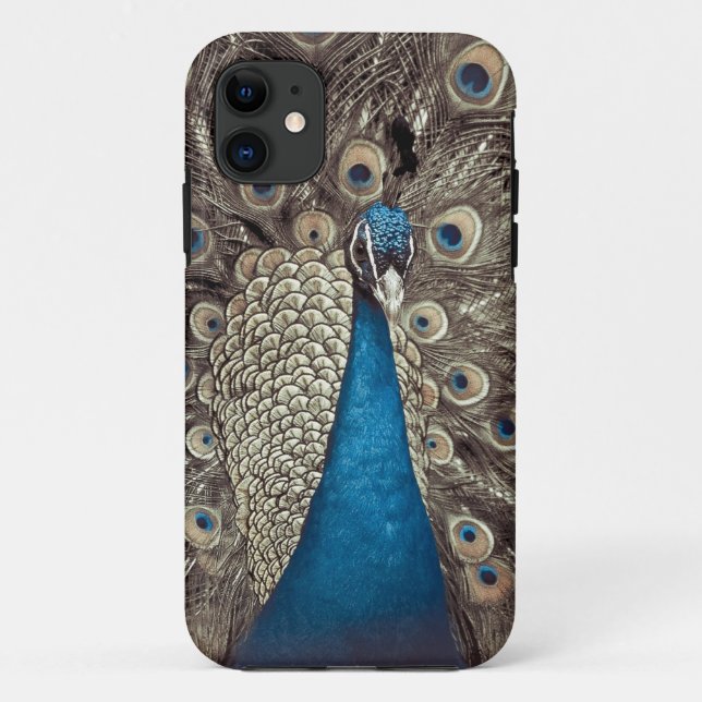 Antique Blue Peacock Case-Mate iPhone Case (Back)