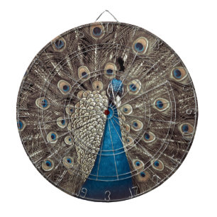 Antique Blue Peacock Dartboard