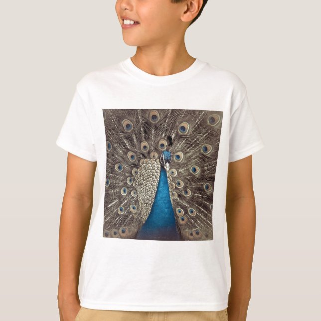 Antique Blue Peacock T-Shirt (Front)