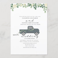 Antique Blue Truck With Tin Cans Wedding
