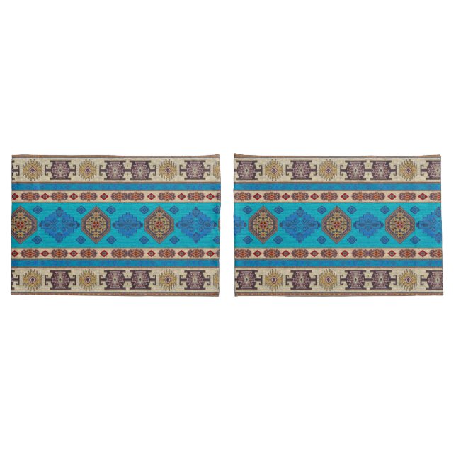 Antique Blue Turkish Kilim Carpet Rug  Pillowcase (Back-Set)