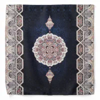 Antique Blue Turkish Persian Rug Carpet Bandana