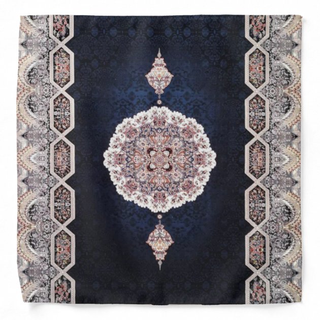 Antique Blue Turkish Persian Rug Carpet Bandana | Zazzle