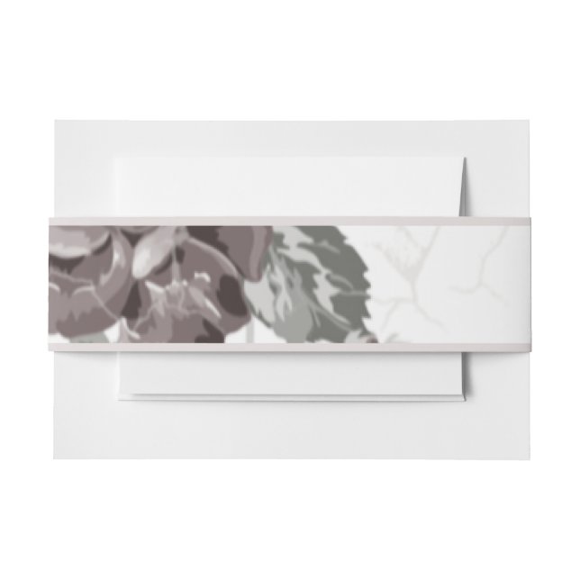 Antique blush pink rose engagement party invitation belly band (Front Example)