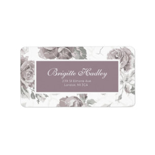 Antique blush pink rose engagement party label