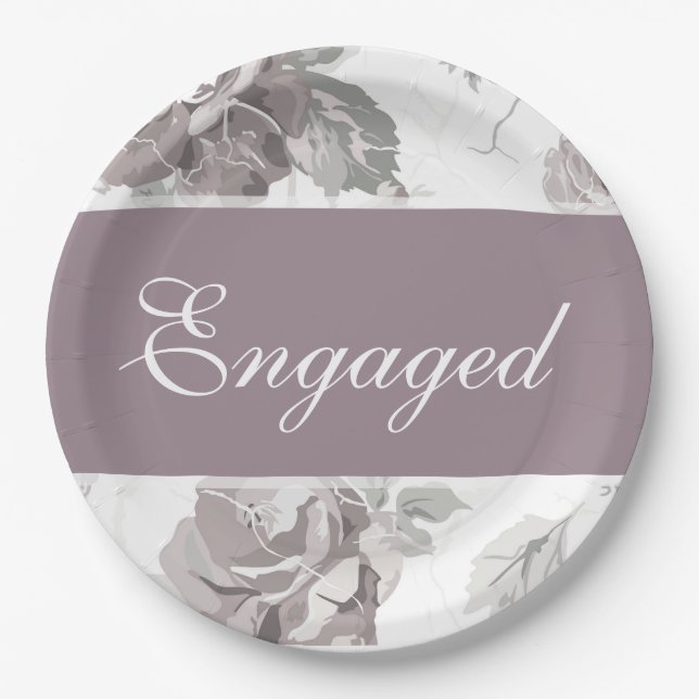Antique blush pink rose Paper Plate (Front)
