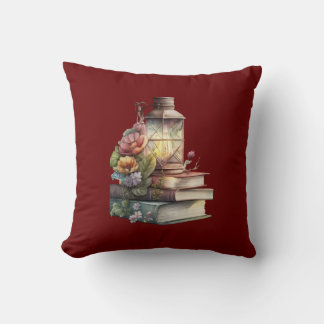 Antique Book Aesthetic Throw Pillow