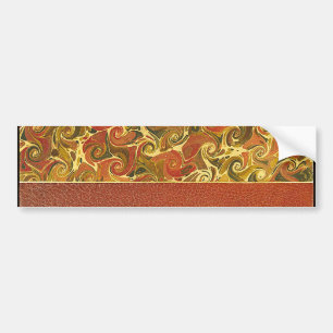 Antique Book Cover, Ornate Swirl Pattern Bumper Sticker
