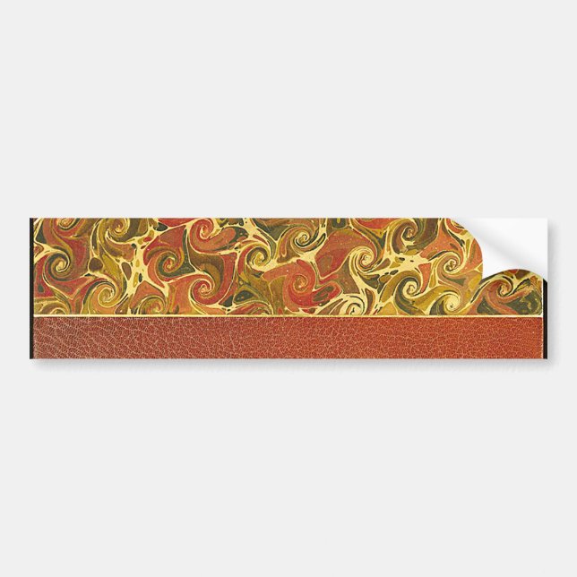 Antique Book Cover, Ornate Swirl Pattern Bumper Sticker (Front)