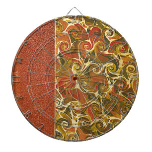 Antique Book Cover, Ornate Swirl Pattern Dartboard
