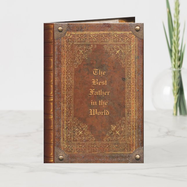 Antique Book (customizable) Father's Day Card (Front)