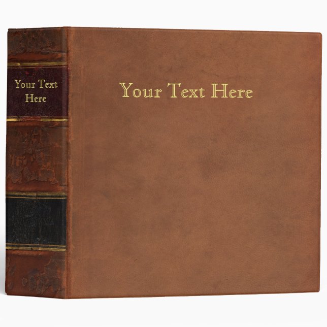 Antique Book, faux leather bound (brown retro) Binder (Front/Spine)