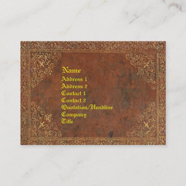 Antique Book Look Business Card (Front)