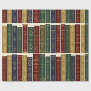 Antique Book Spines Wrapping Paper