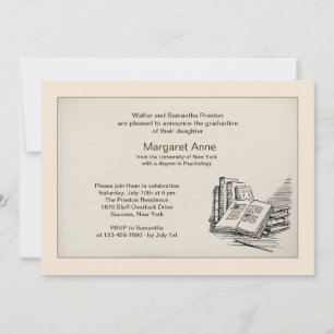 Antique Books Graduation Invitation