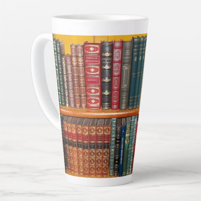 Antique Books Large Latte Mug (Left Angle)