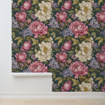 Antique Botanical Floral Wallpaper<br><div class="desc">Peel and sticker wallpaper featuring a vintage style floral pattern</div>
