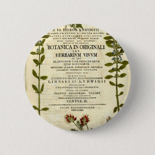 Antique Botany Bookplate 2 Inch Round Button