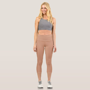 Antique brass (solid colour) capri leggings