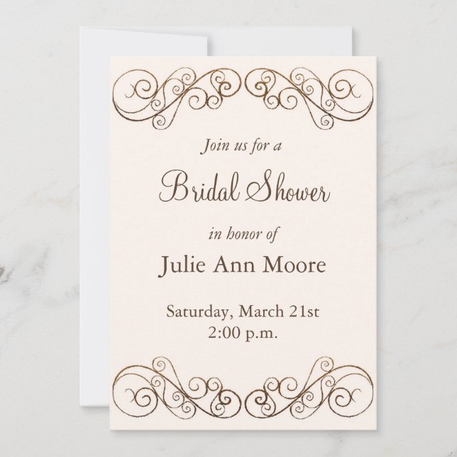 Antique Bridal Shower Invitation (Front)