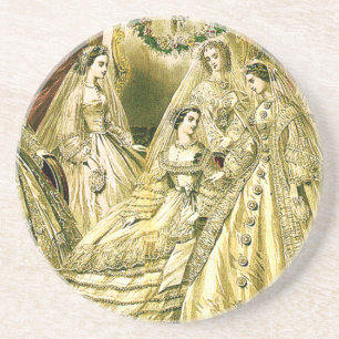 Antique Bride Vintage Wedding Coaster