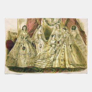 Antique Bride Vintage Wedding Kitchen Towel